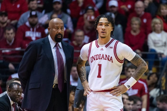 Indiana coach Mike Woodson has plenty of faith in freshman point guad Jalen Hood-Schifino. (USA TODAY Sports)